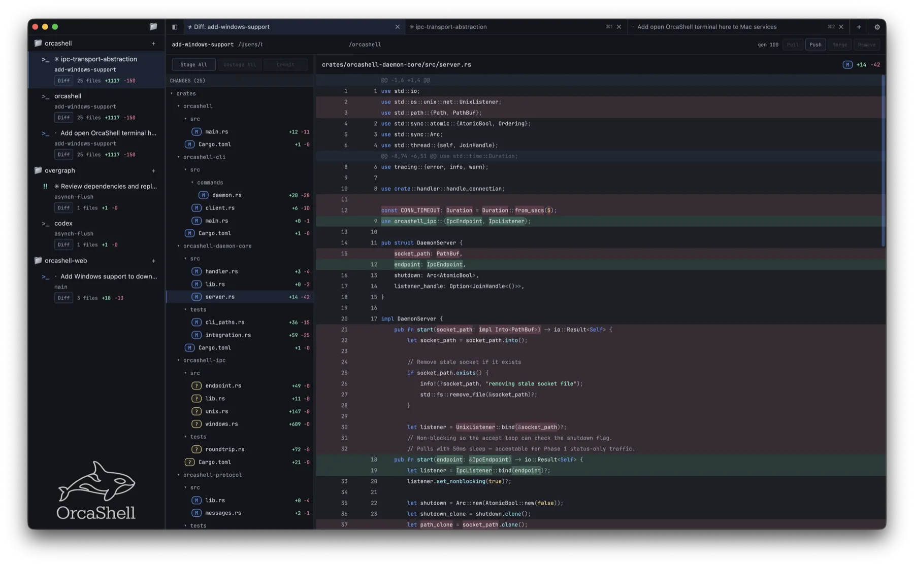 OrcaShell - A GPU-accelerated terminal for agentic coding